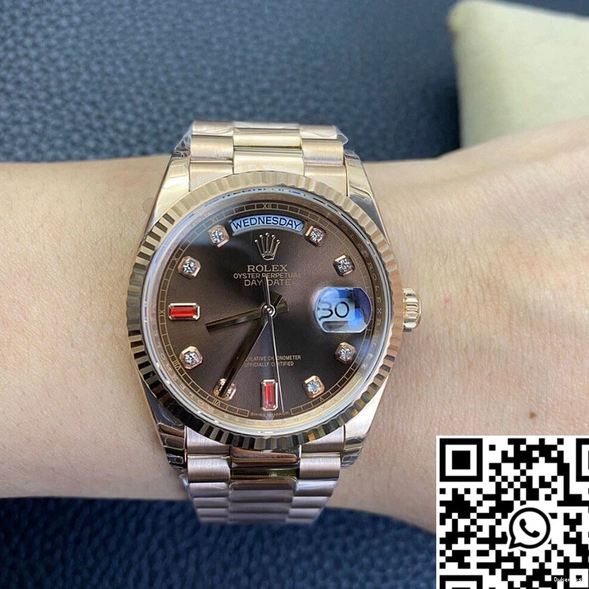 Day Gold EW Rolex Factory Date Rose 118235 0128
